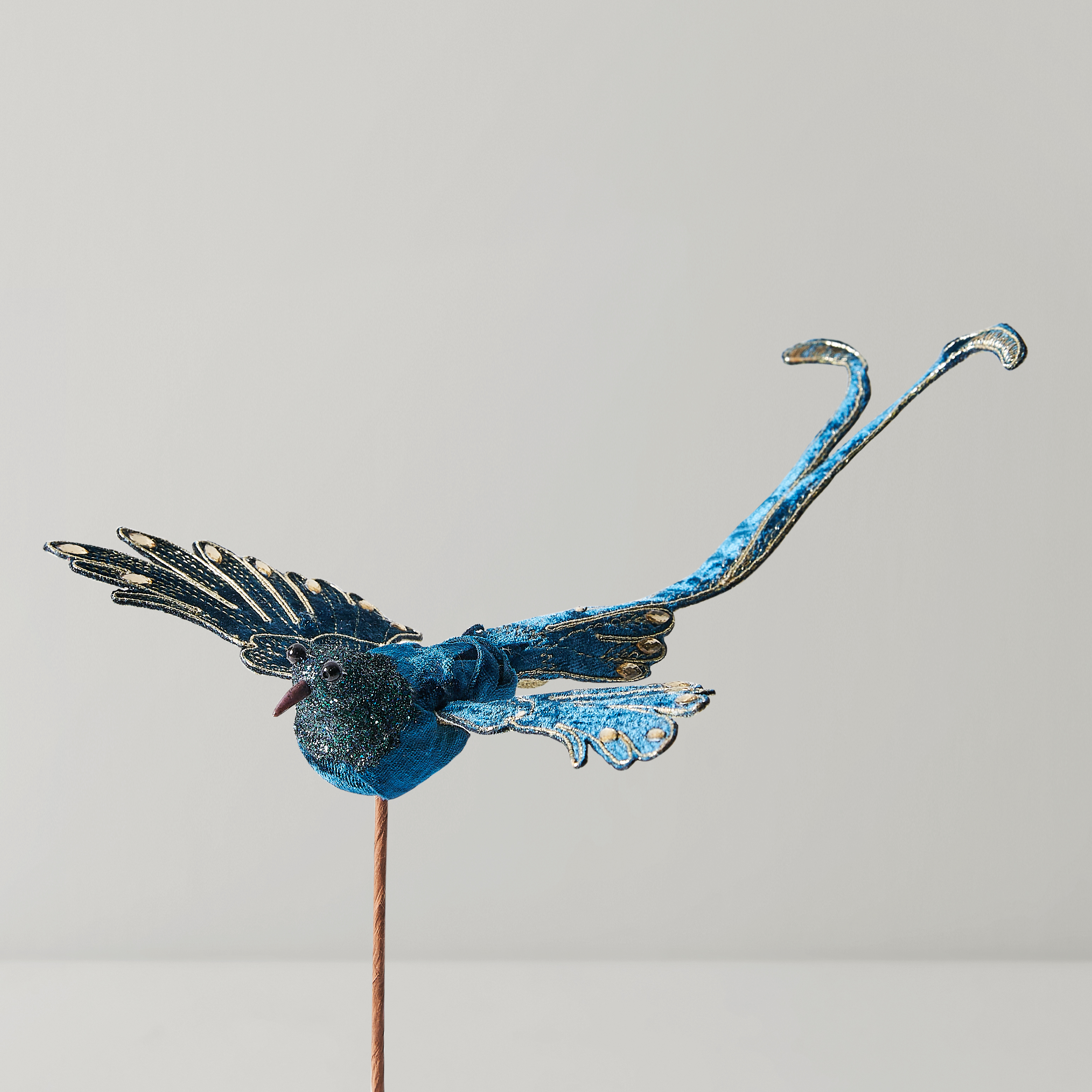 Glittered Bird Tree Pick - Set of 3