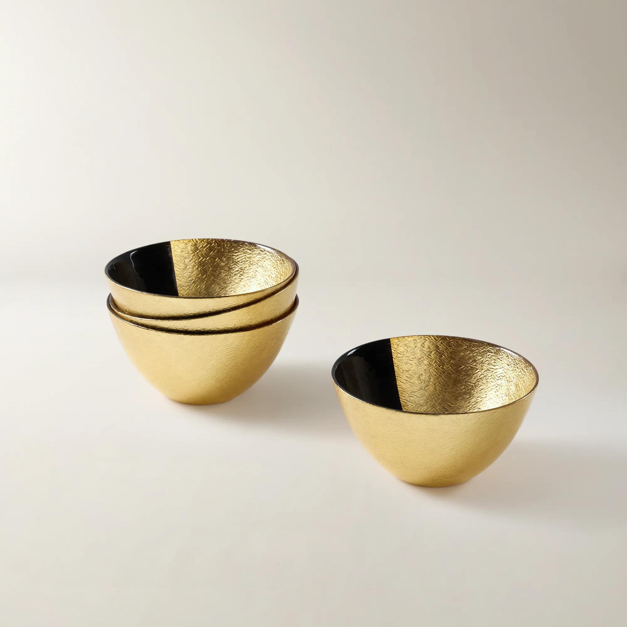 Gemini Dinnerware Sets - Black and Gold