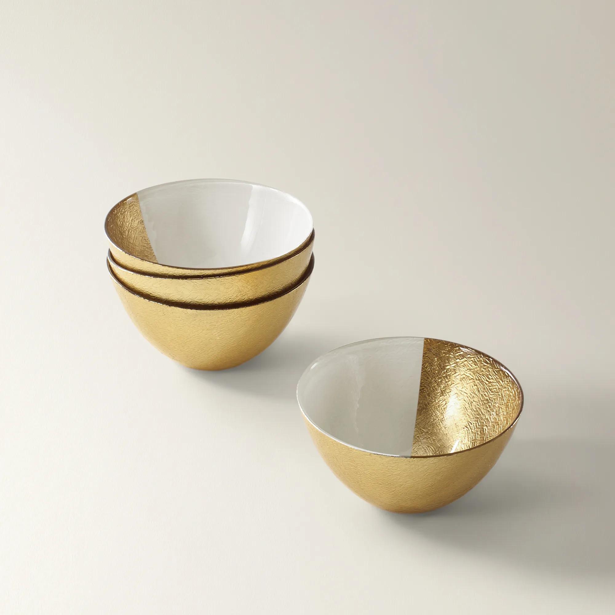 Gemini Dinnerware Sets - White and Gold