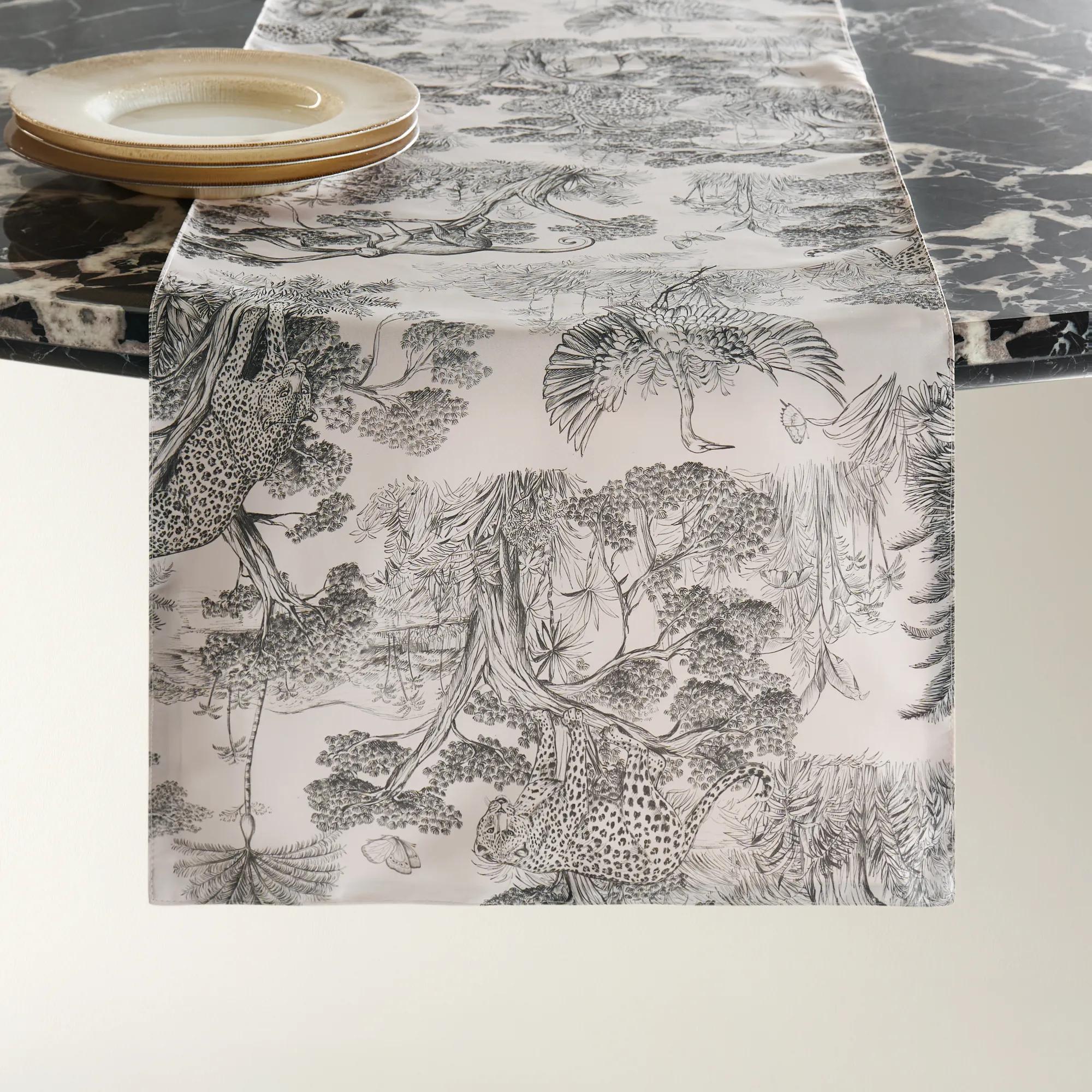 Jungle Toile Runner - Pale Pink