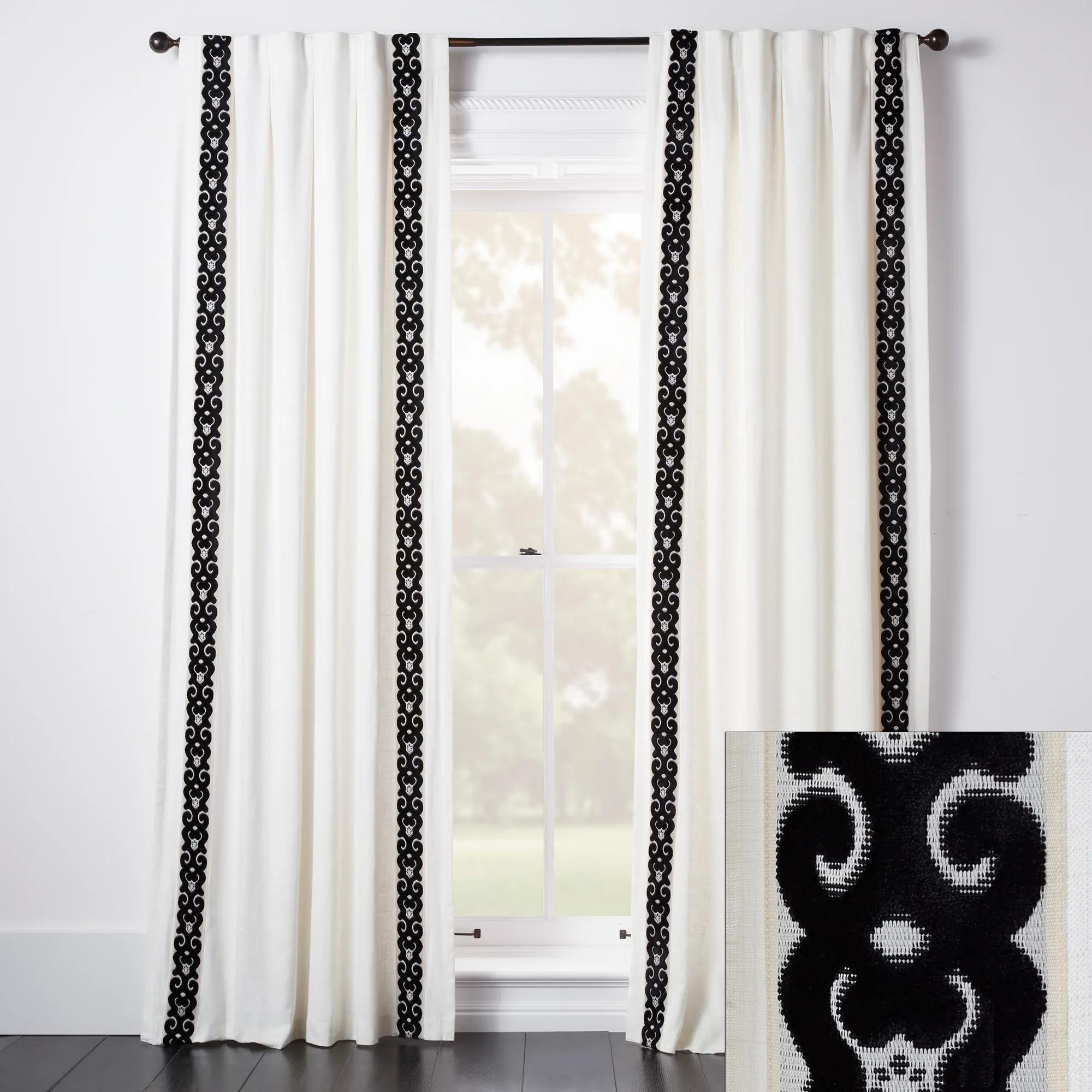 Chloe Velvet Scroll Curtain - Custom