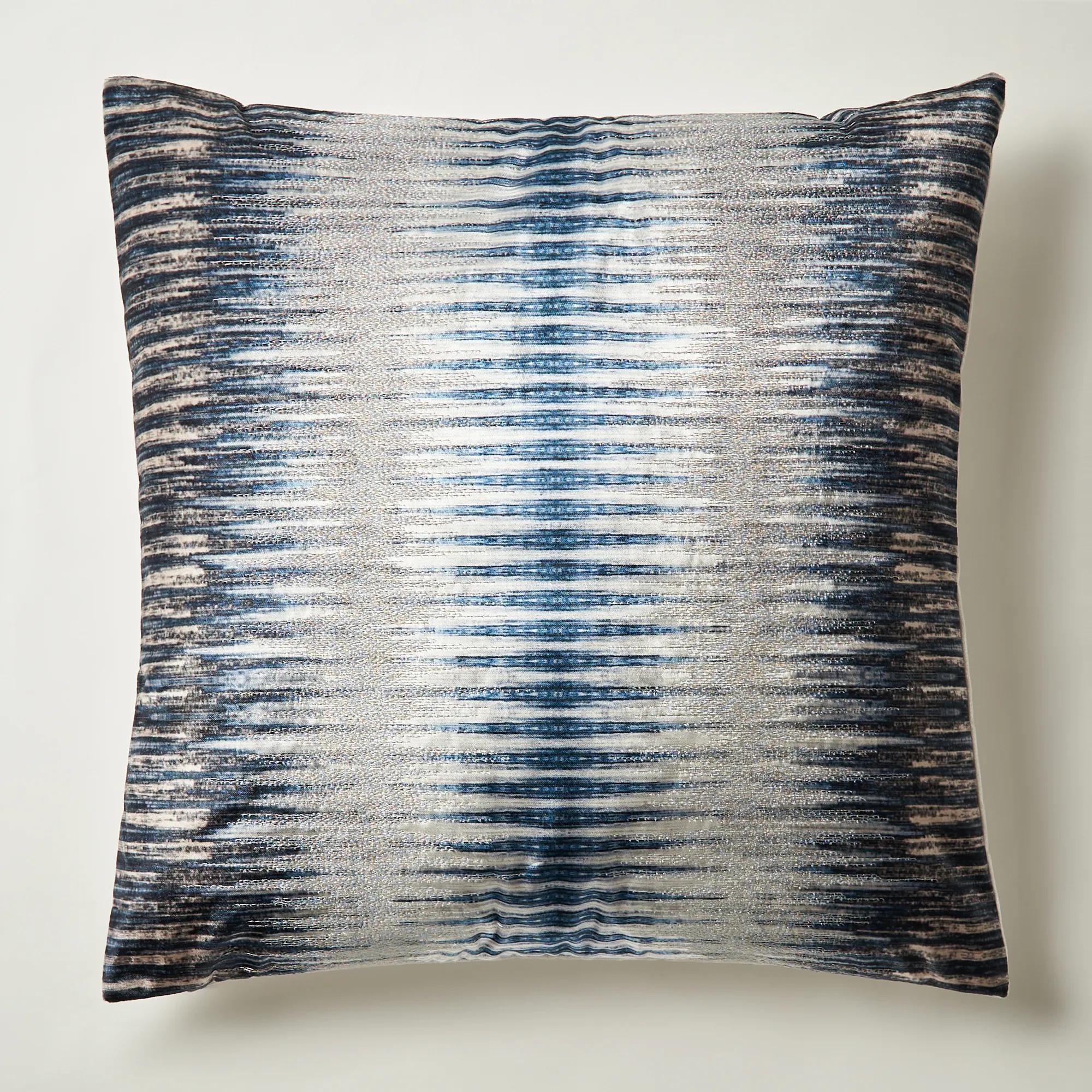 Zaid Metallic Blue Velvet Pillow 22