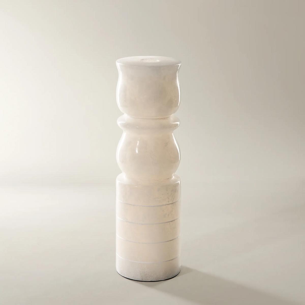 Alabaster Taper Holder