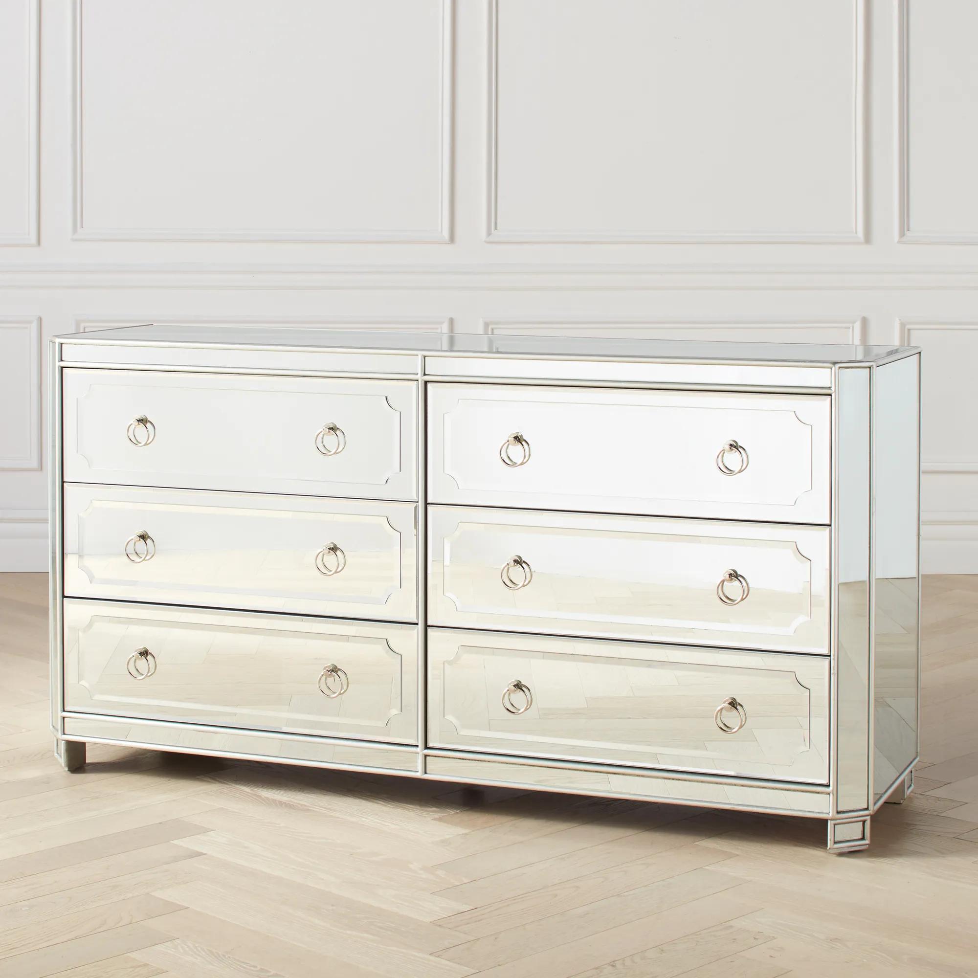 Simplicity Mirrored 6 Drawer Chest