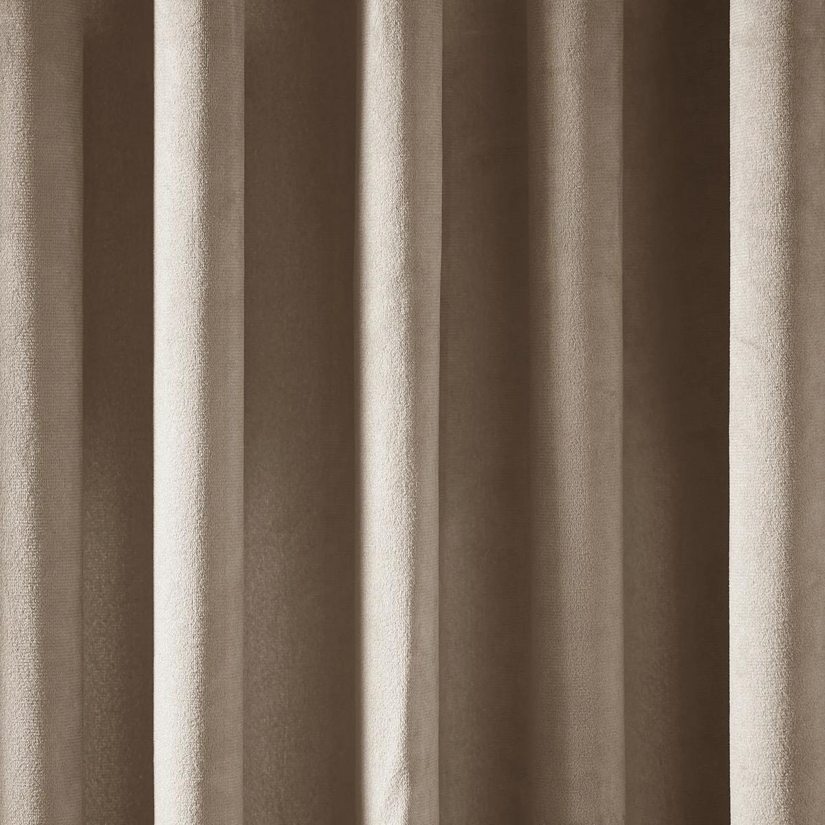 Adair Solid Velvet Curtain - Sand