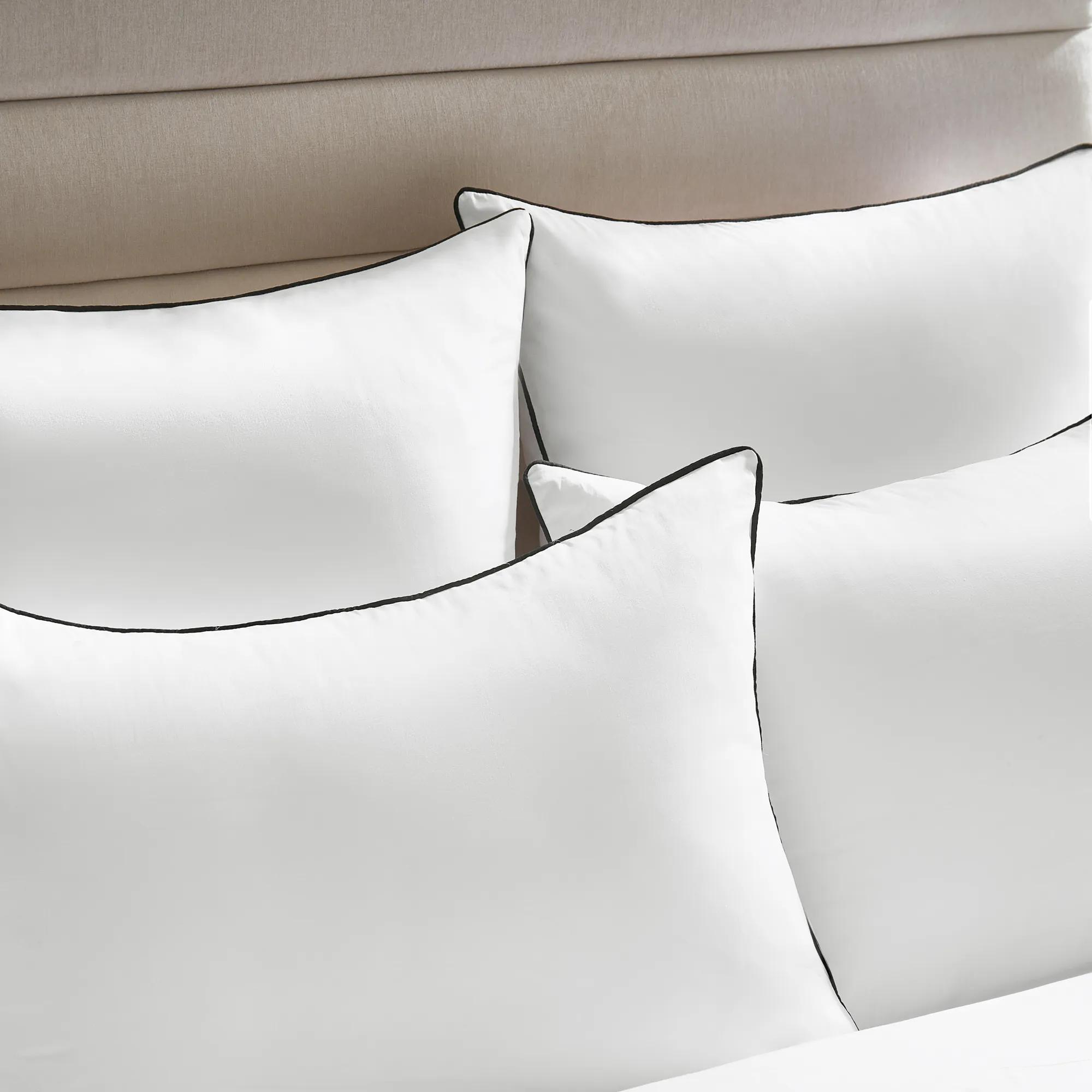 Sarla Contrast Cotton Percale Bedding Set - White/Black