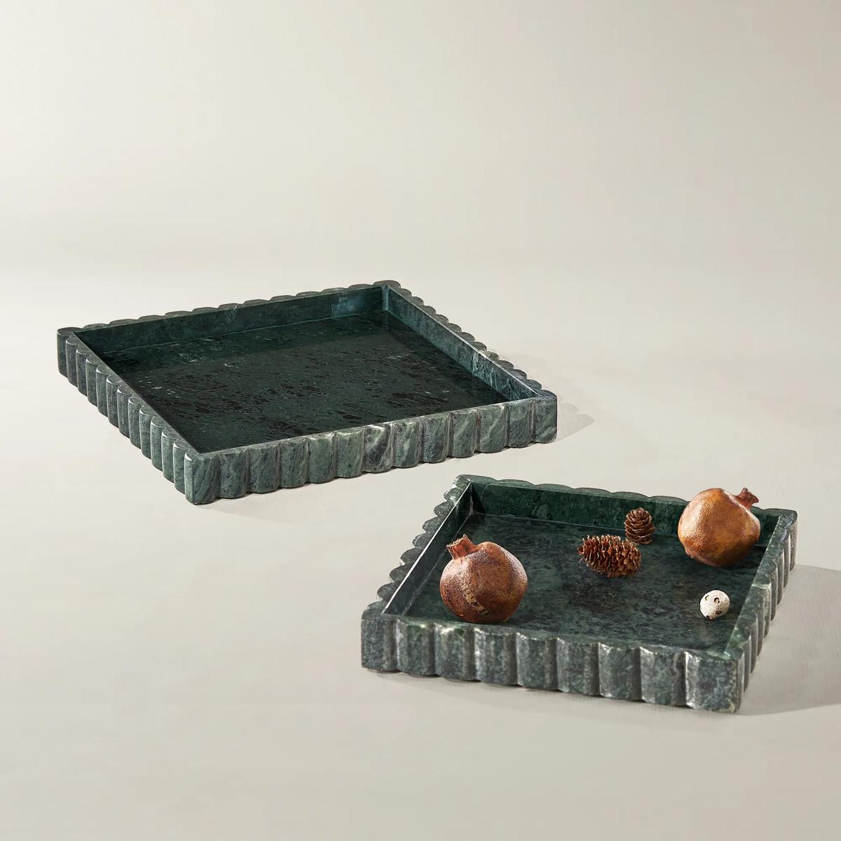 Scallop Tray - Emerald Marble