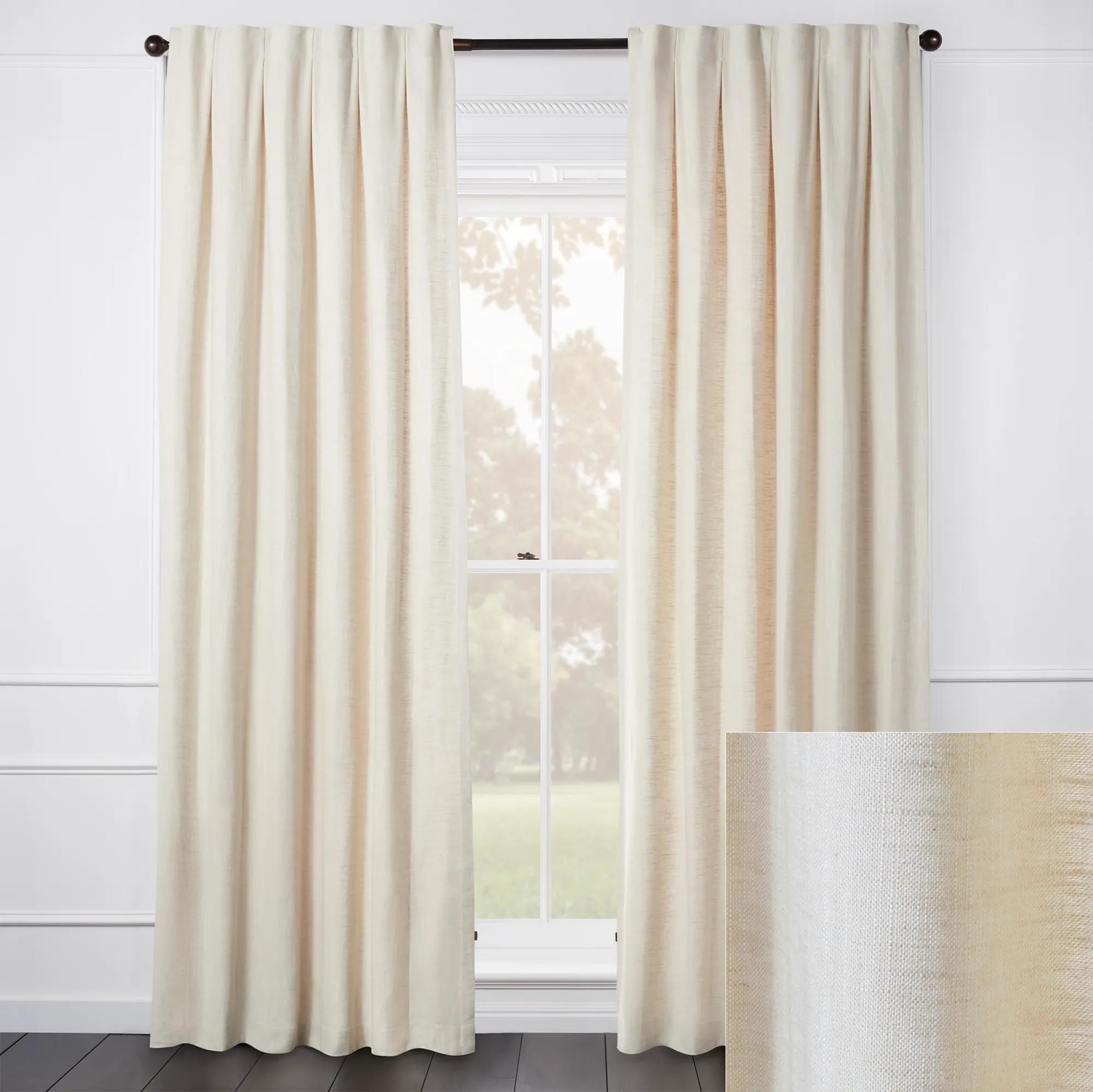 Audrey Linen Sand Curtain- Custom