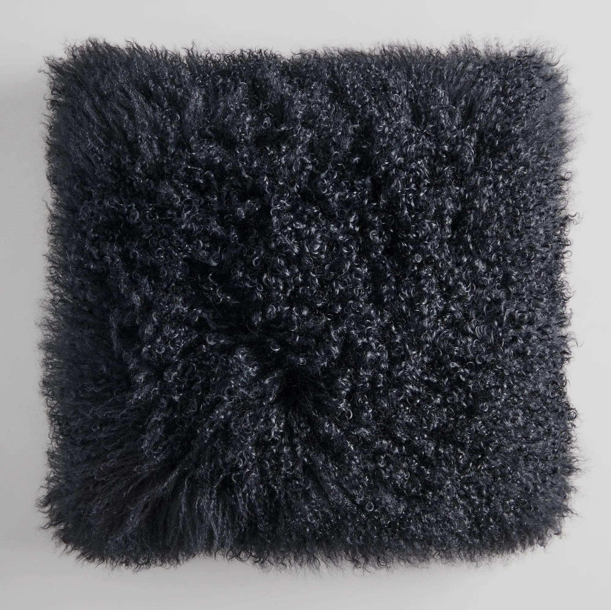 Mongolian Pillow 22" - Black
