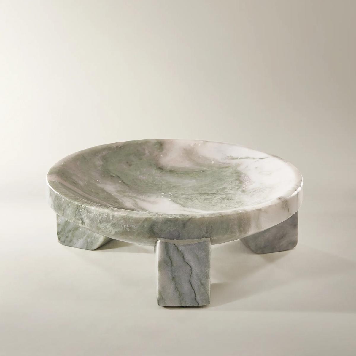Light Green Marble Footed Bowl