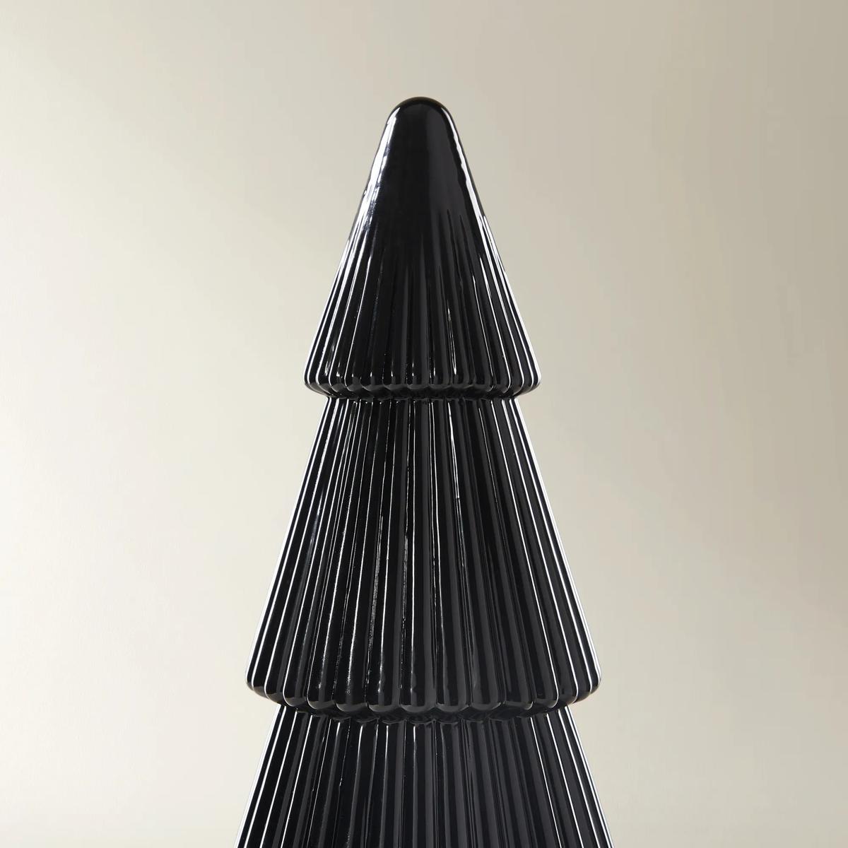 Black Glass Tree Set of 2 - 10" & 11"