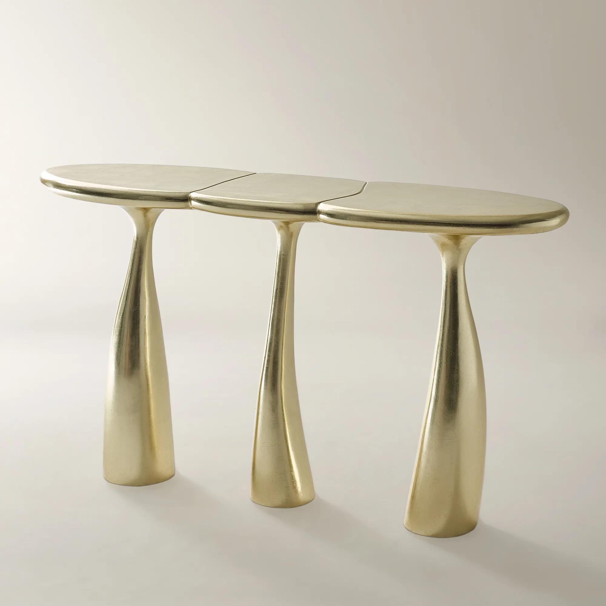 Thalia Console Table (52.4") - Gold Leaf
