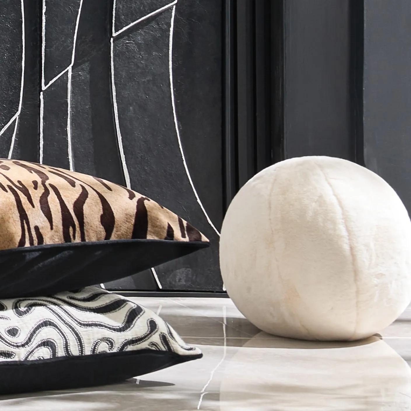 Faux Sherpa Ball Pillow 12"
