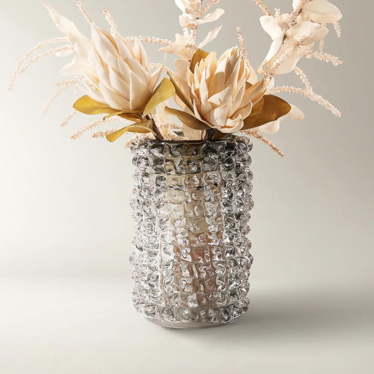 Laurel Glass Vase - Large Graphite