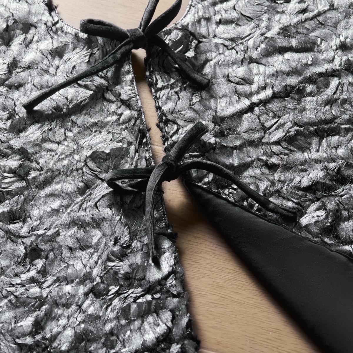 Celeste Metallic Fur Tree Skirt 48" - Graphite