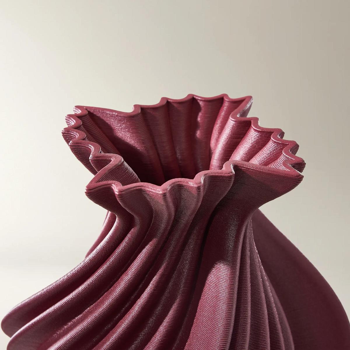 モケットフラワー　ワインレッド Flame Vase - Red