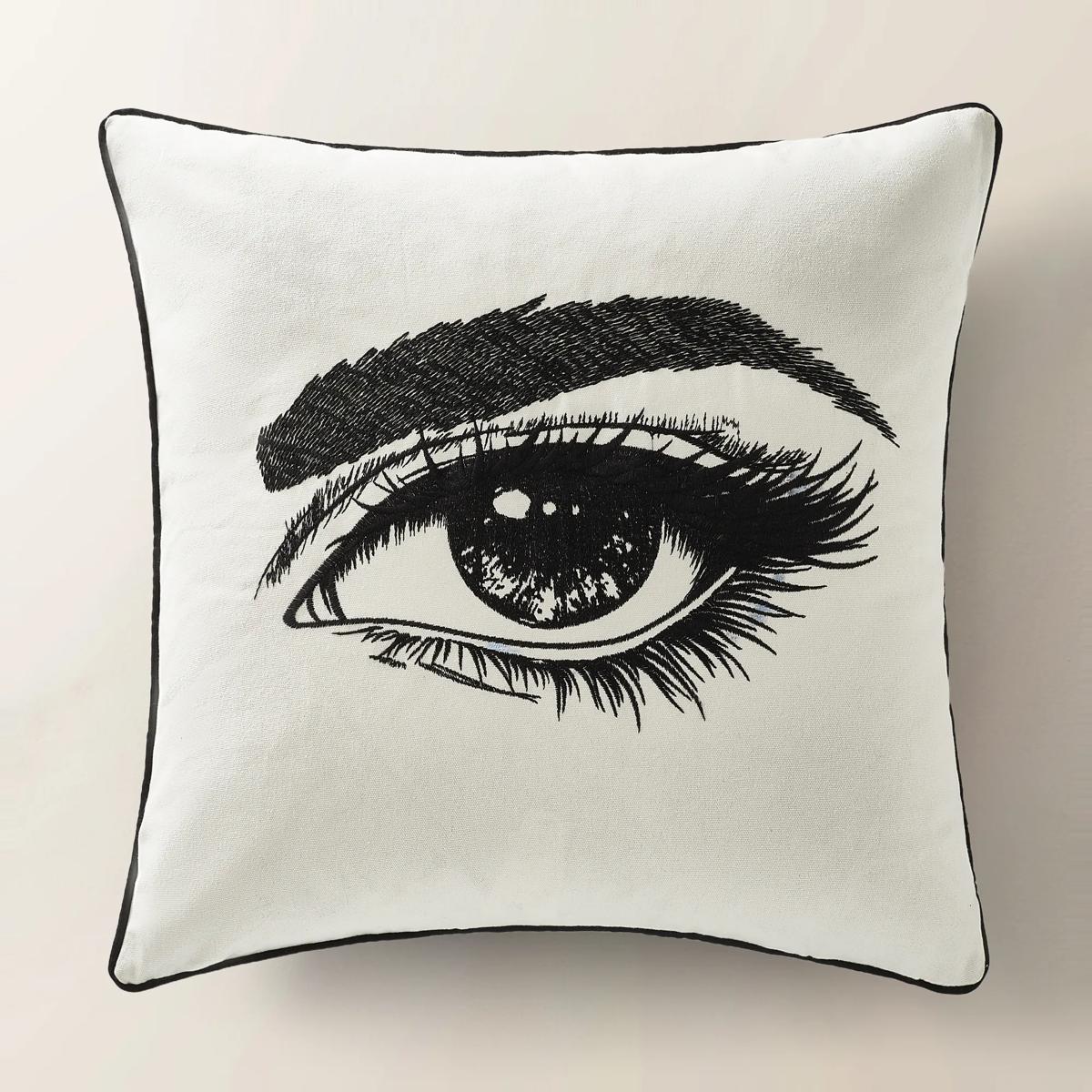 Demure Embroidered Pillow 22"