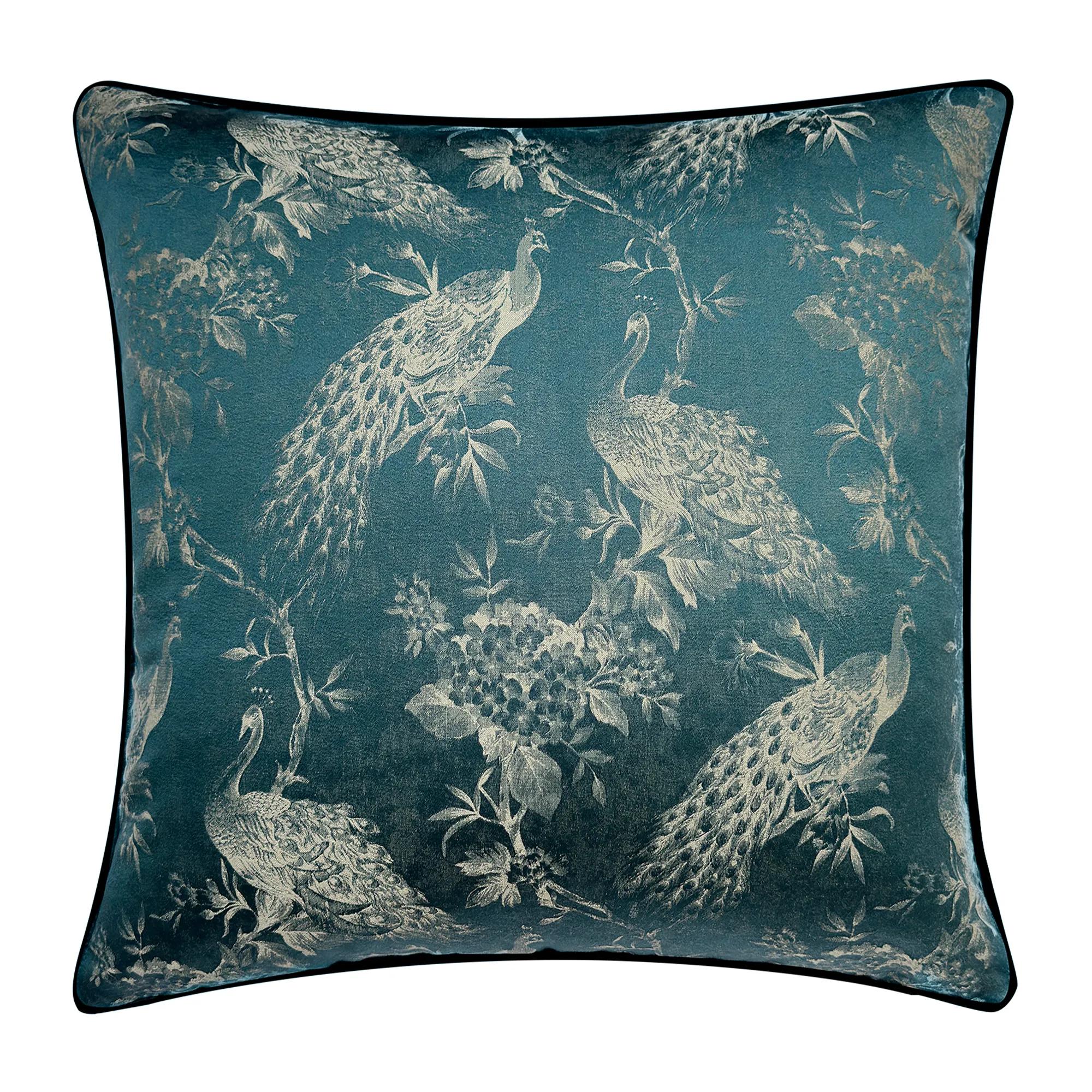 Peacock Pillow 20" - Teal