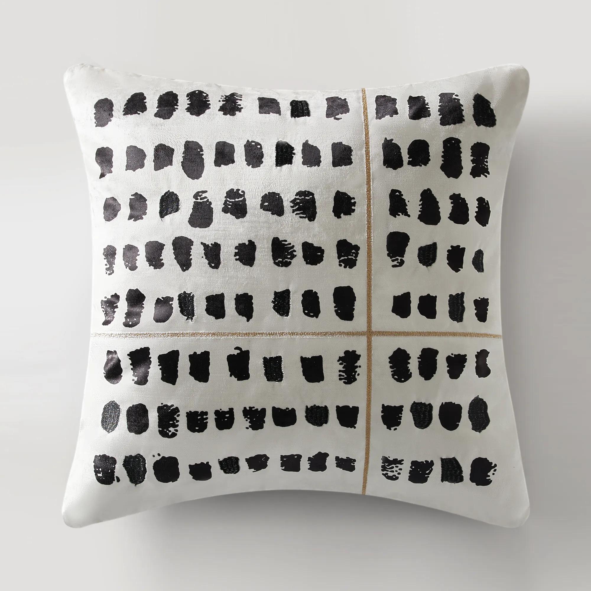 Embroidered Dot Pillow 22"