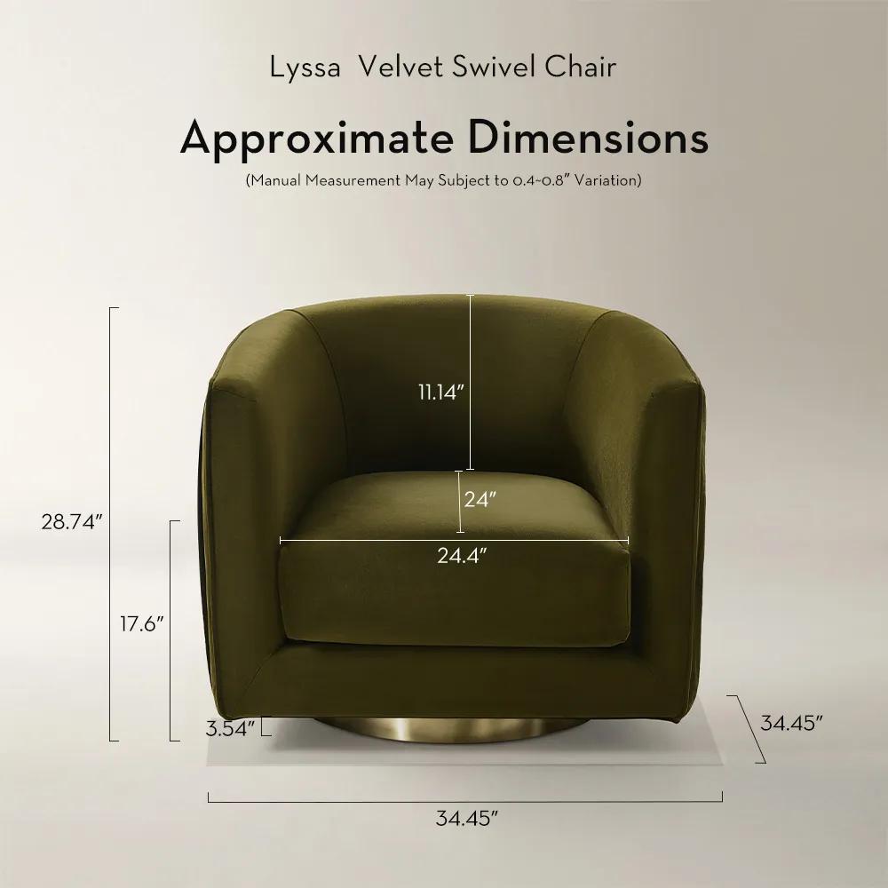 Lyssa Pleated Deep Olive Velvet Swivel Accent Chair | Z Gallerie