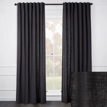 Audrey Linen Charcoal Curtain - Custom