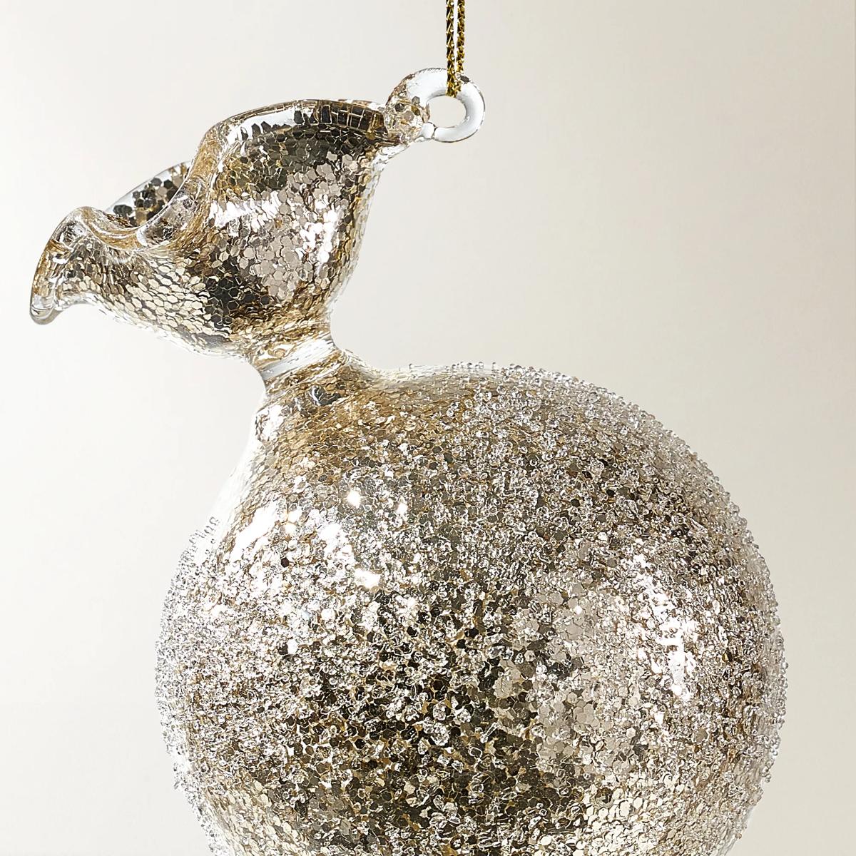 Glitter Glass Candy Ornament - Set of 4