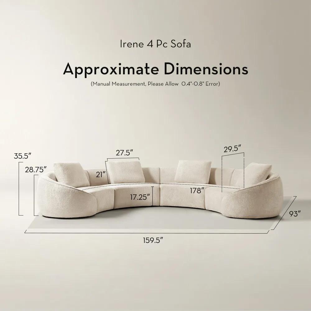 Irene　ヘネパラ Irene Chenille Sectional Sofa (142