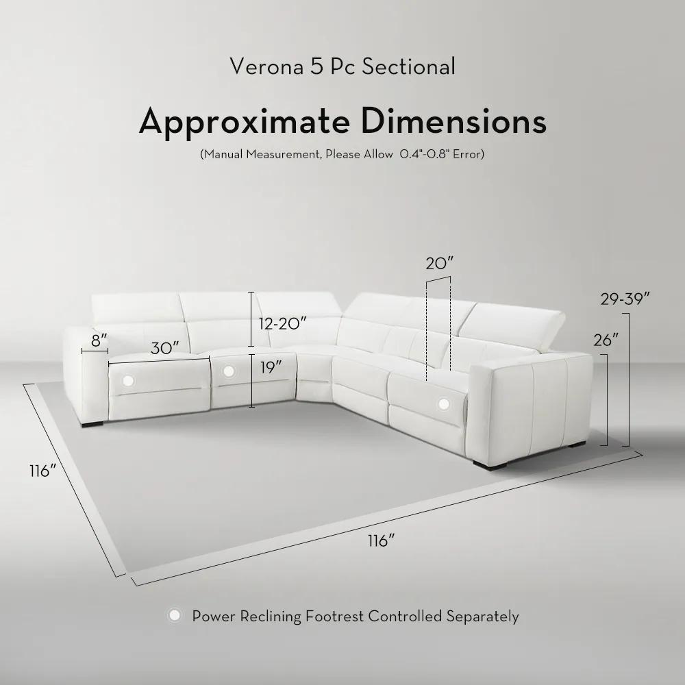 Verona Reclining Leather Sectional