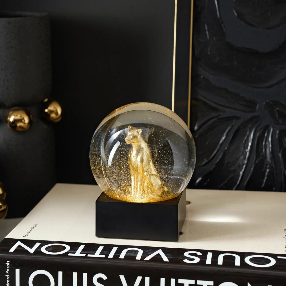 Cheetah Glitter Globe