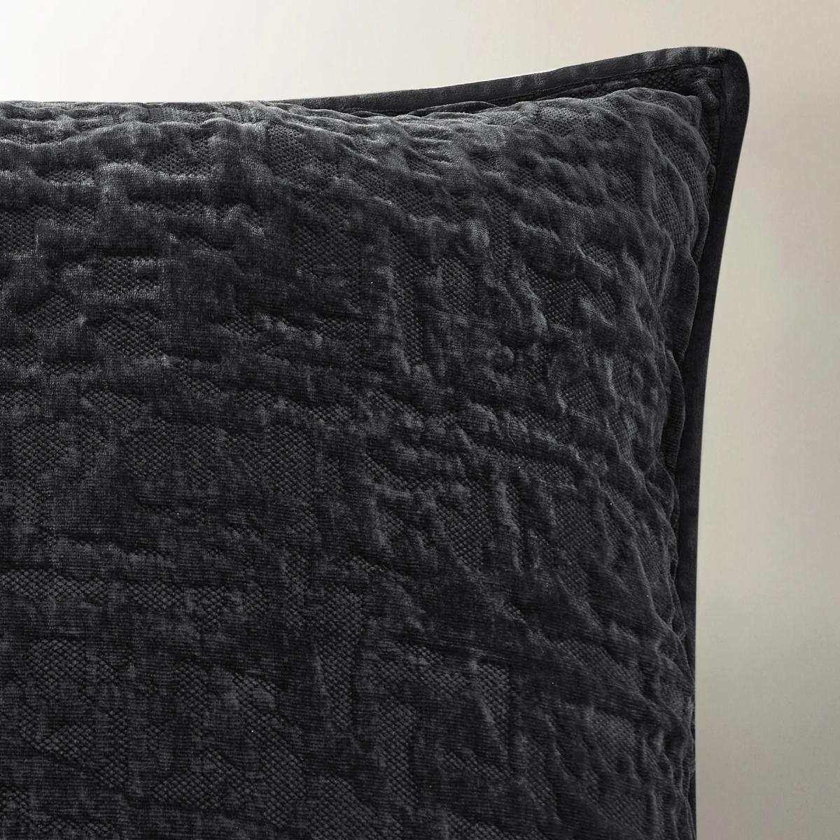 Madera Velvet Coverlet Set - Black