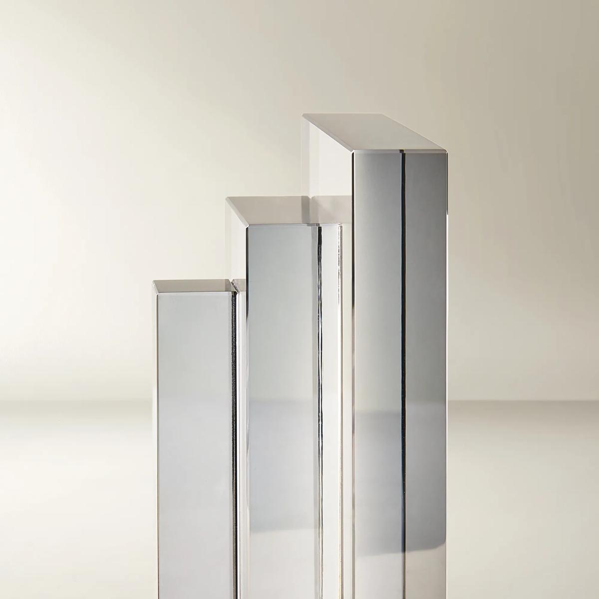 Lucca Crystal Bookends - Mirrored Graphite