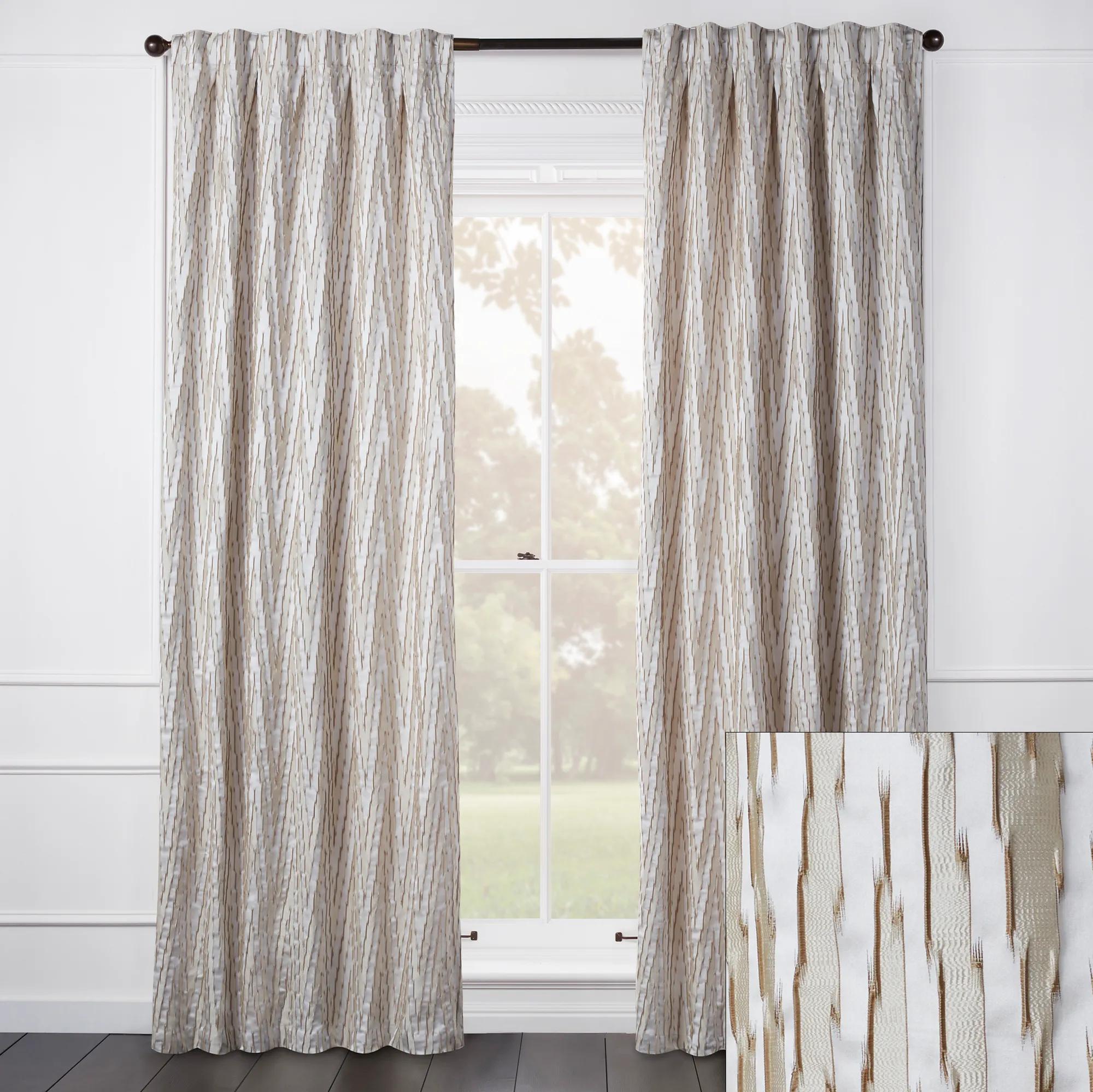 Minka Textured Natural Curtain - Custom