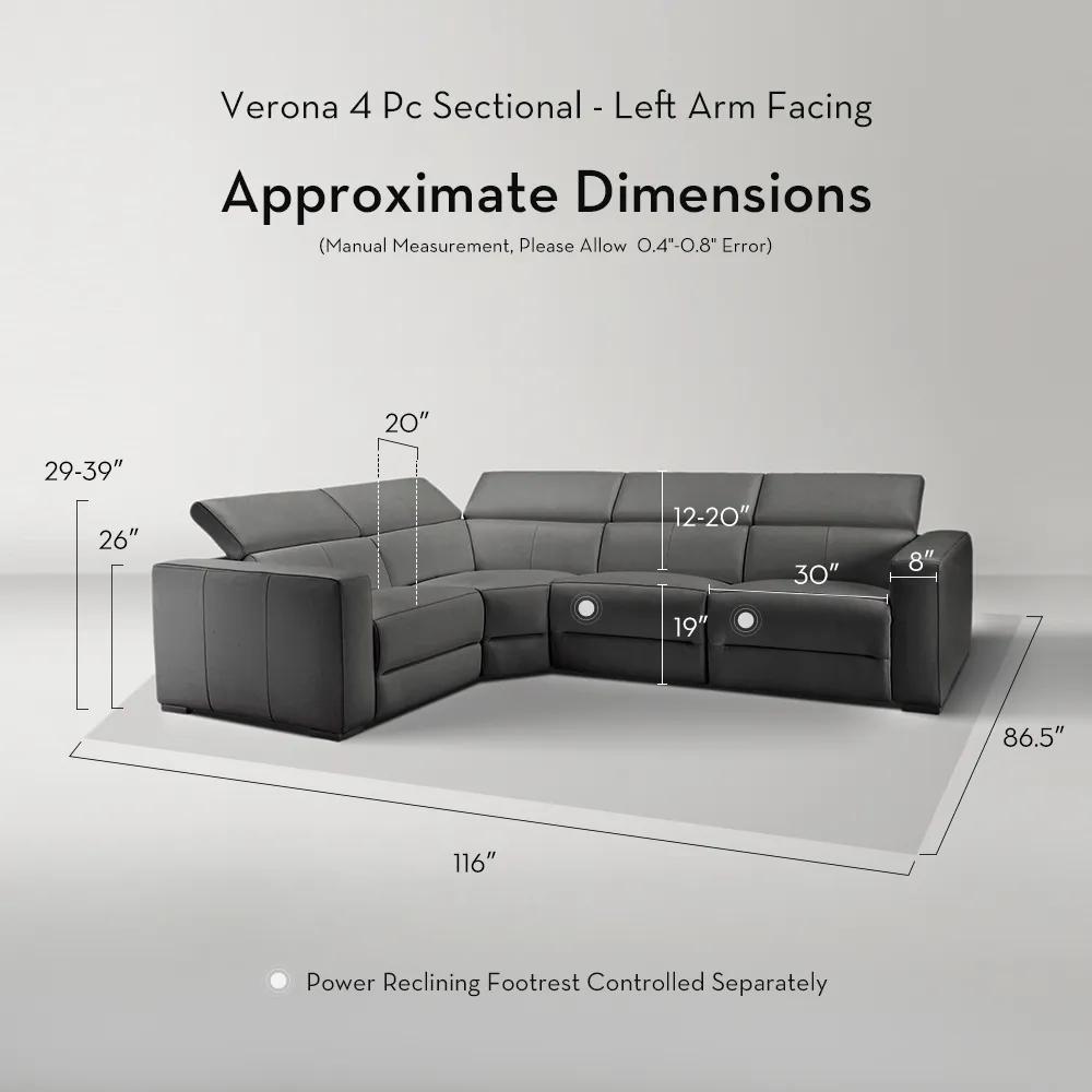 Verona Reclining Leather Sectional