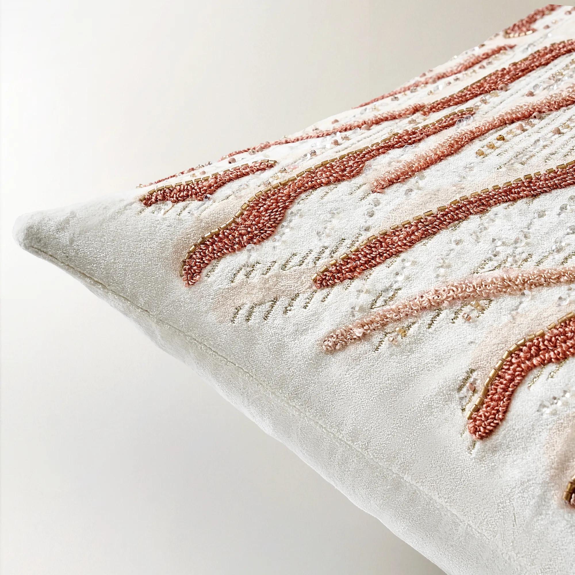 Roary Beaded Pillow 20" - Mocha Mousse