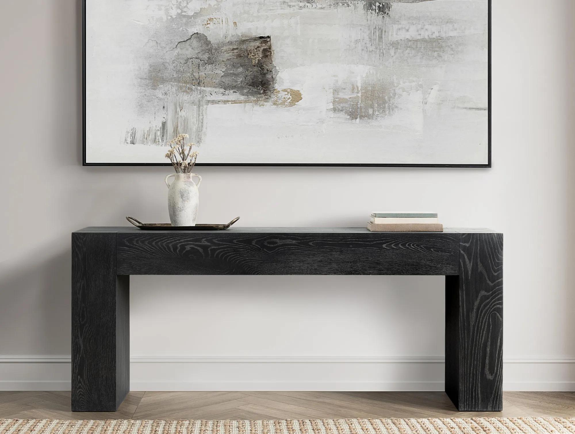 Bristol Reclaimed Oak 72" Console Table - Black