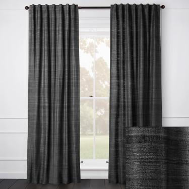 Aiya Silk Slate Curtain - Custom