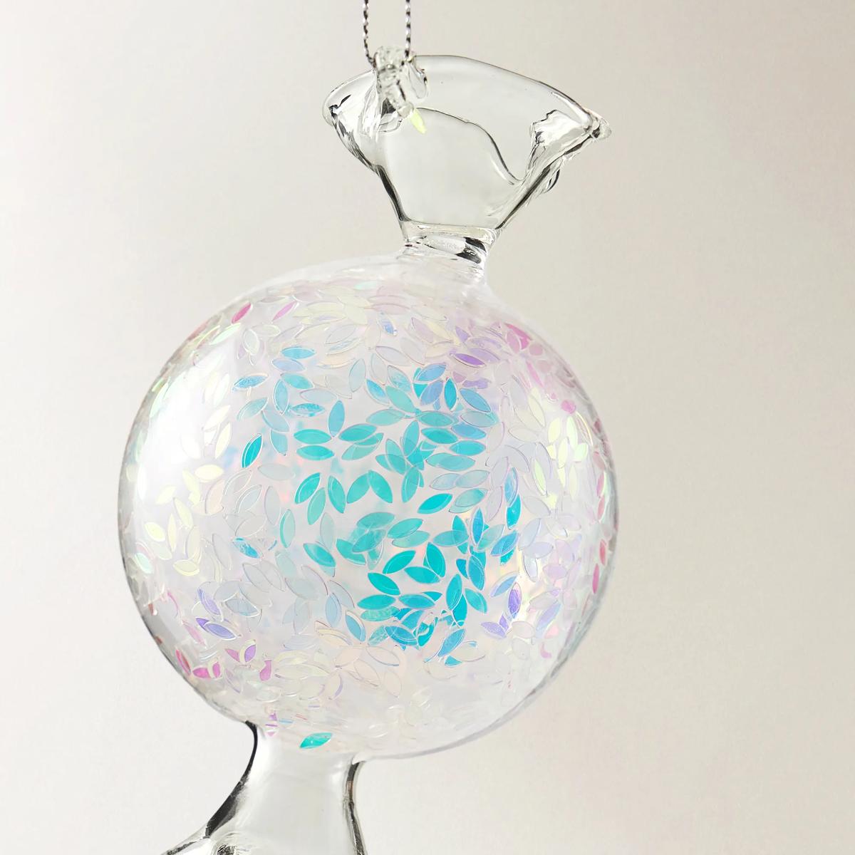 Iridescent Glass Candy Ornament - Set of 4