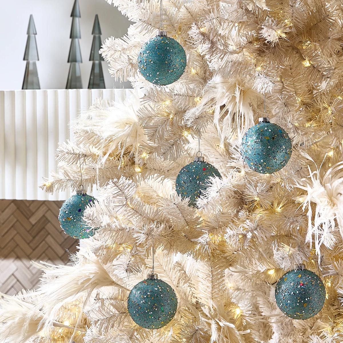 Confetti Glitter Ornament - Set of 6