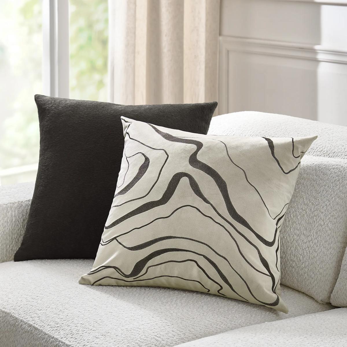 Maeve Felted Wool Pillow 22" - Warm Charcoal