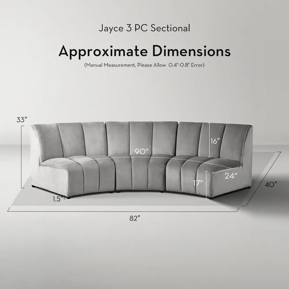 zenlet3promax Space Gray　Glossy Jayce 3 PC Sectional