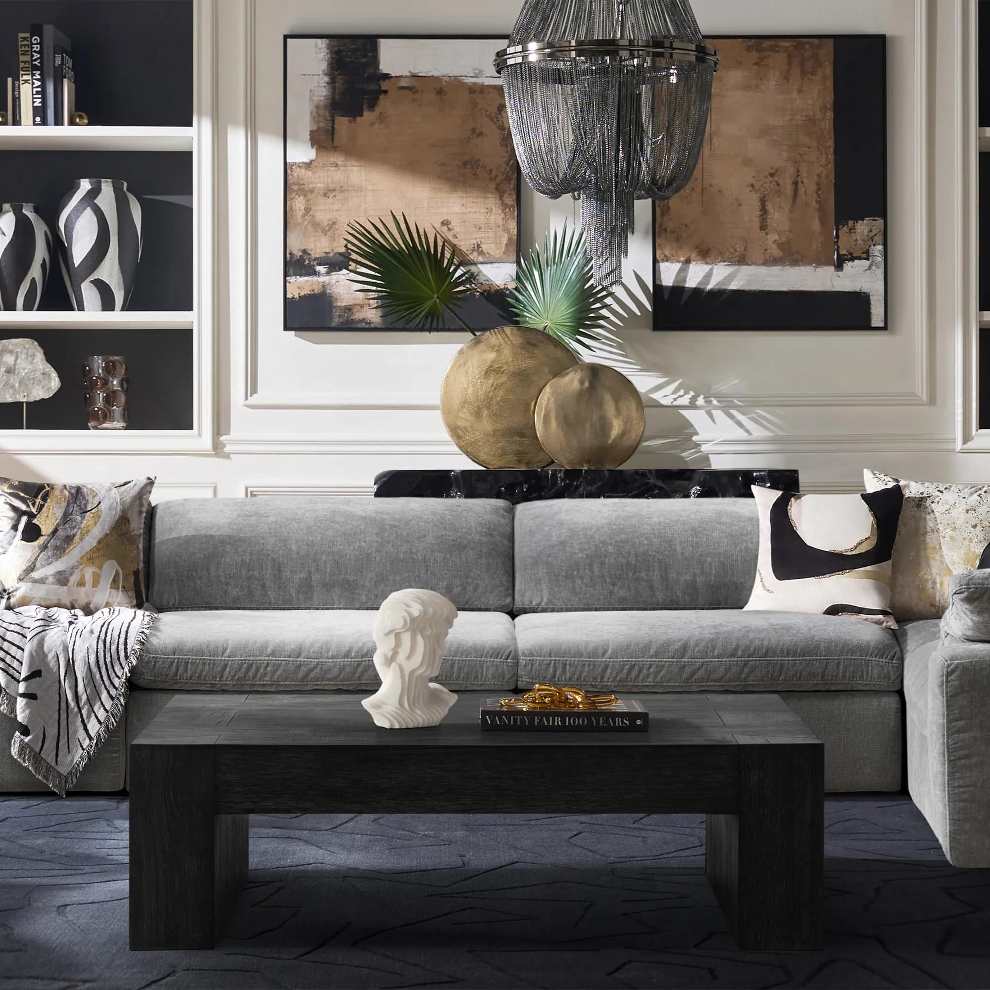 Bristol Reclaimed Oak 60" Coffee Table - Black