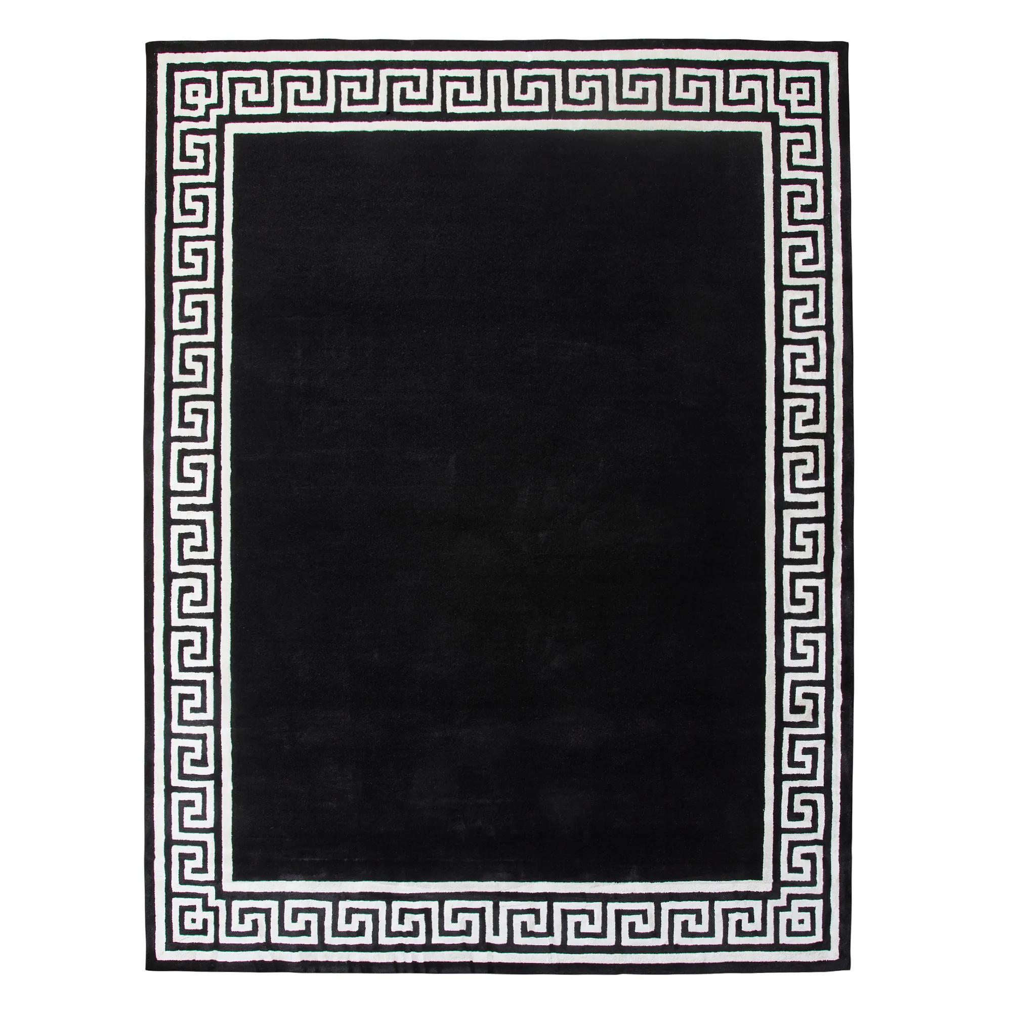 Greek Key Rug - Black/Ivory