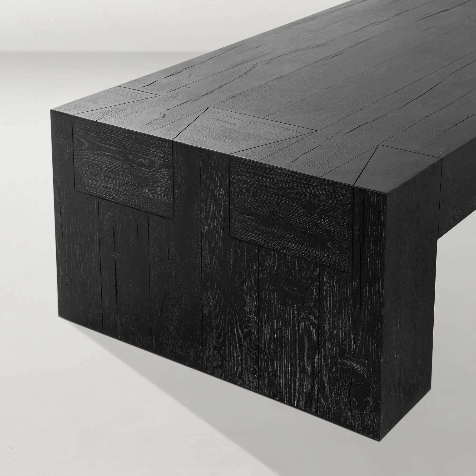Bristol Reclaimed Oak 60" Coffee Table - Black