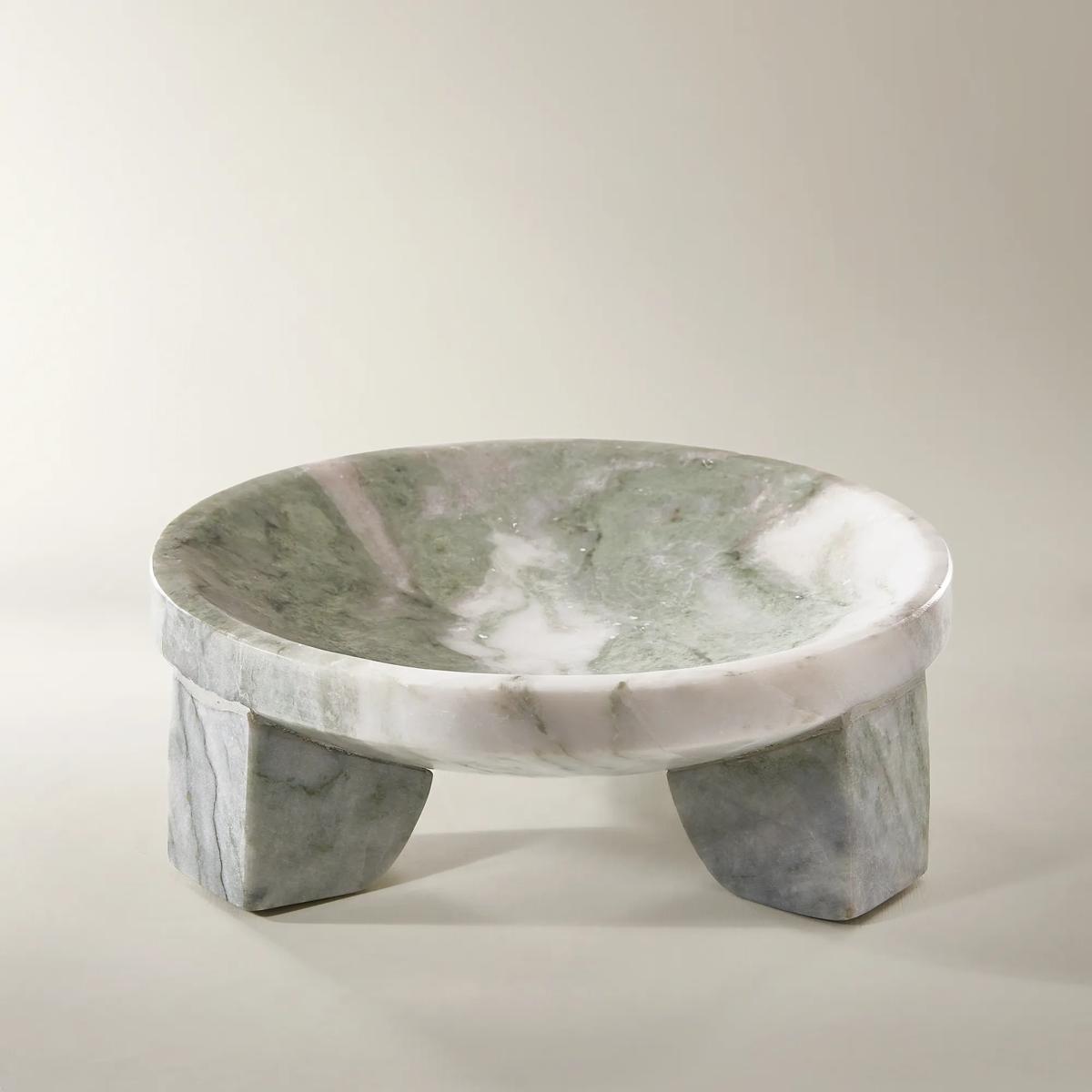 Light Green Marble Footed Bowl