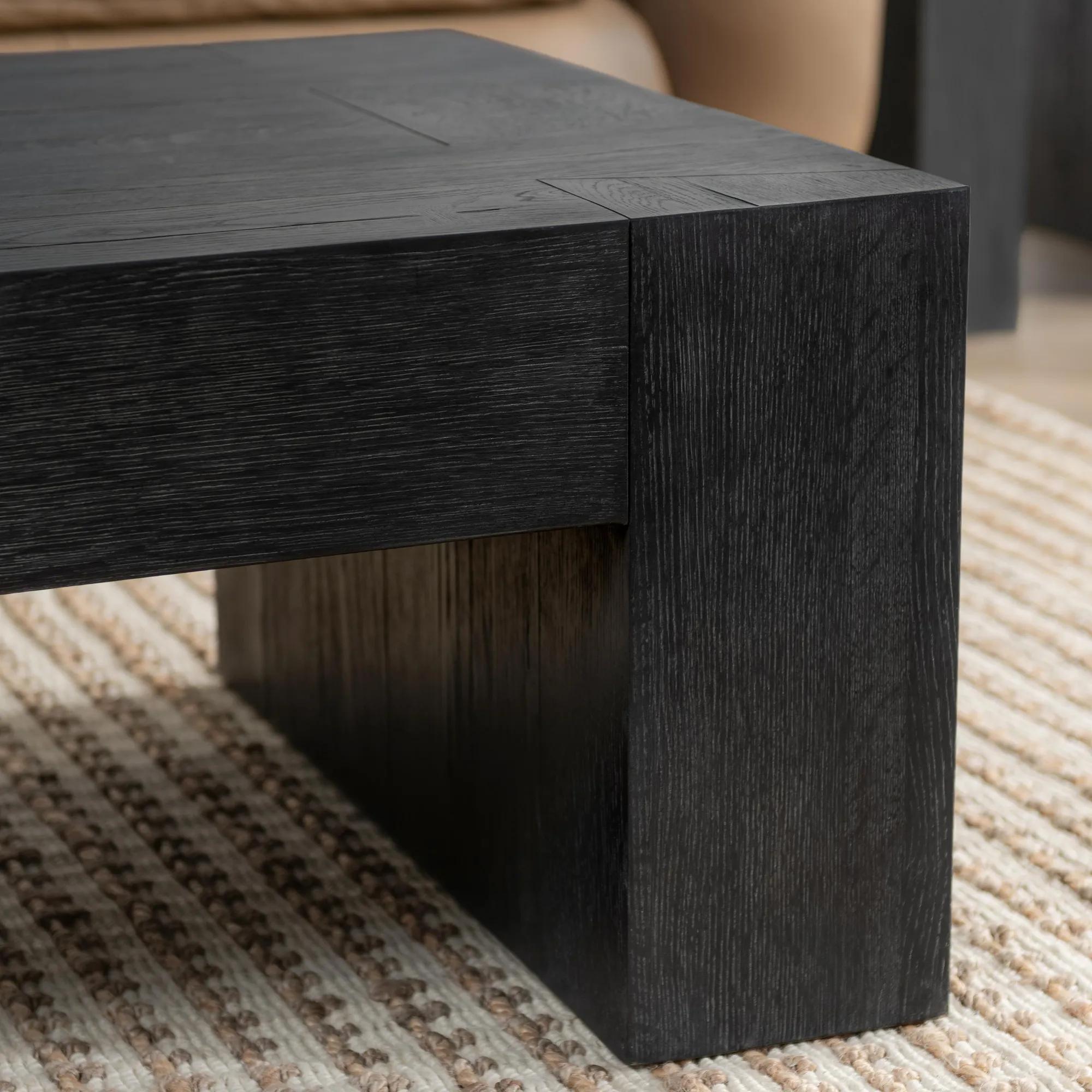 Bristol Reclaimed Oak 60" Coffee Table - Black