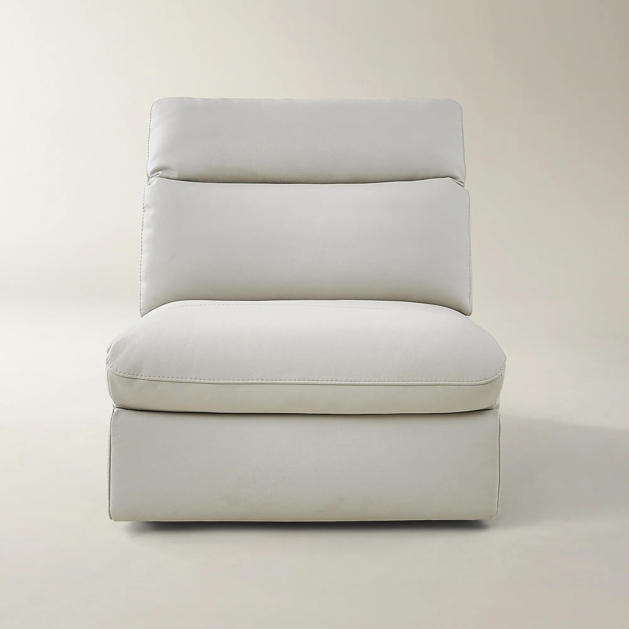 Terra Frost Leather Armless Chair With Rachet Headrest