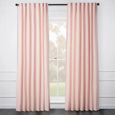 Audrey Linen Blush Curtain - Custom
