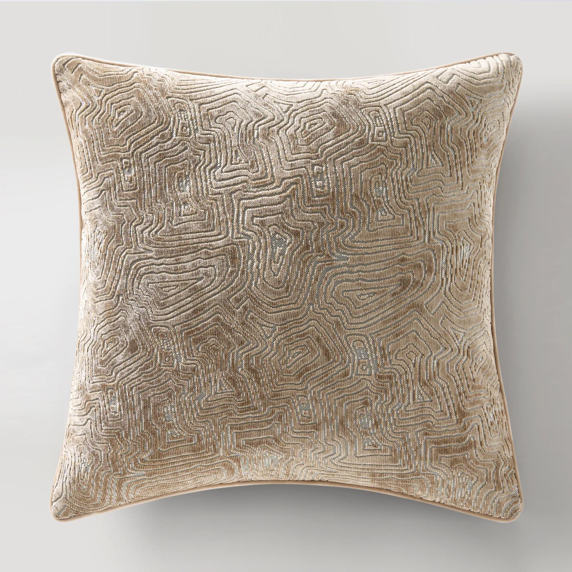 Geode Velvet Pillow 22" - Tan
