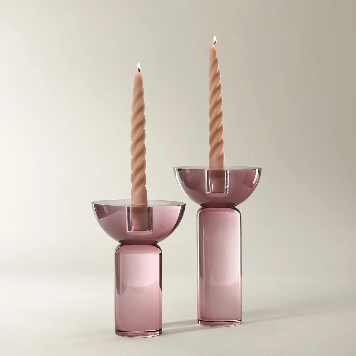 Rose' Crystal Taper Holder