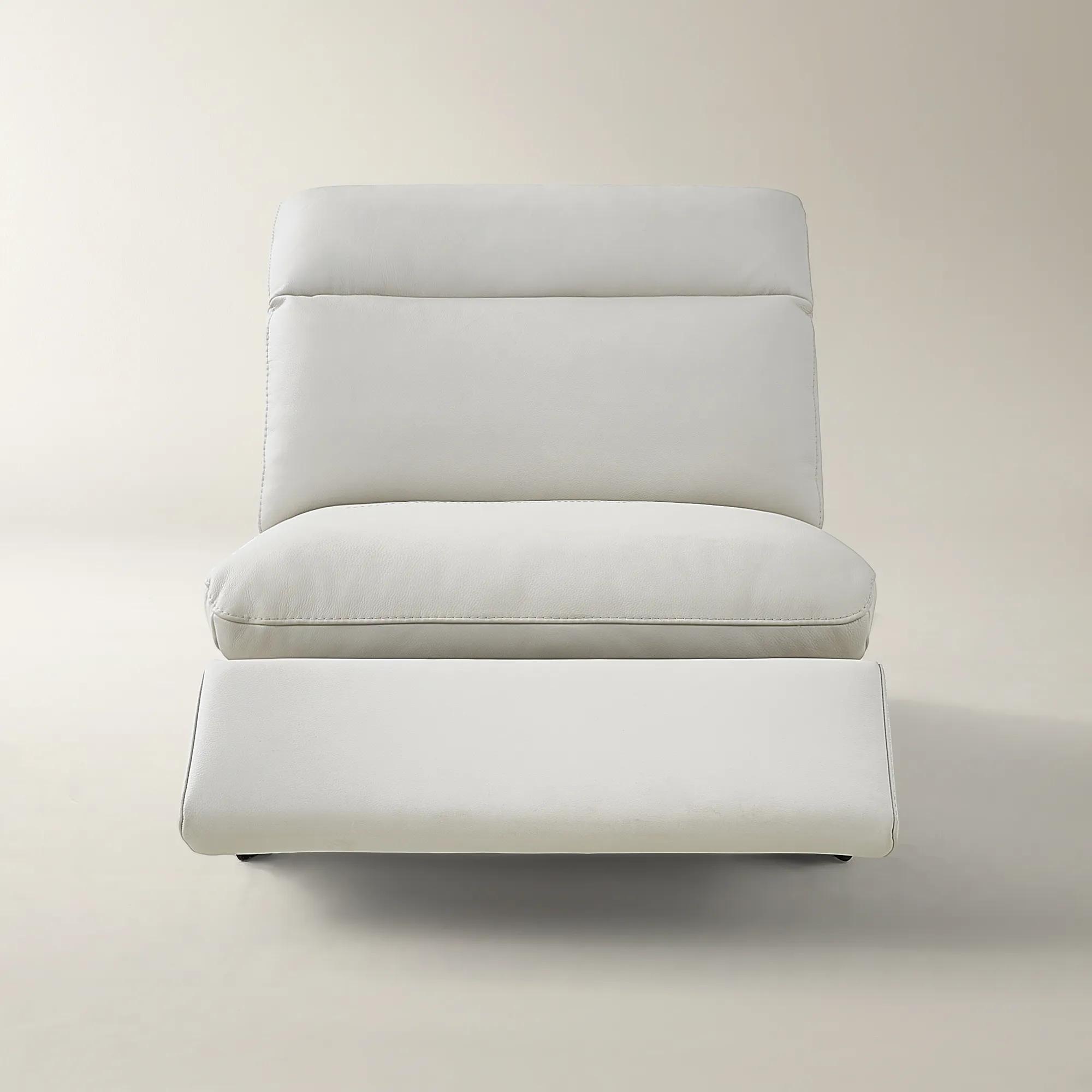 Terra Frost Leather Armless Chair With Power Headrest